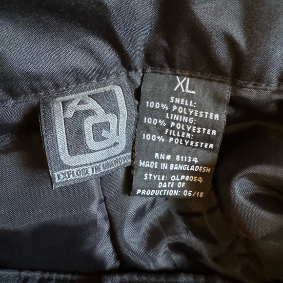 AQ Explore The Unknown Snow Pants Size X Large Black Ski Zip Pockets Winter - Picture 4 of 5